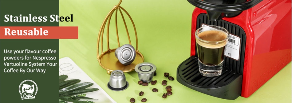 ICafilas SVIP Stainless Steel Coffee Capsule For Nespresso Reutilisable Inox Refillable Crema Espress Reusable Filter Pods