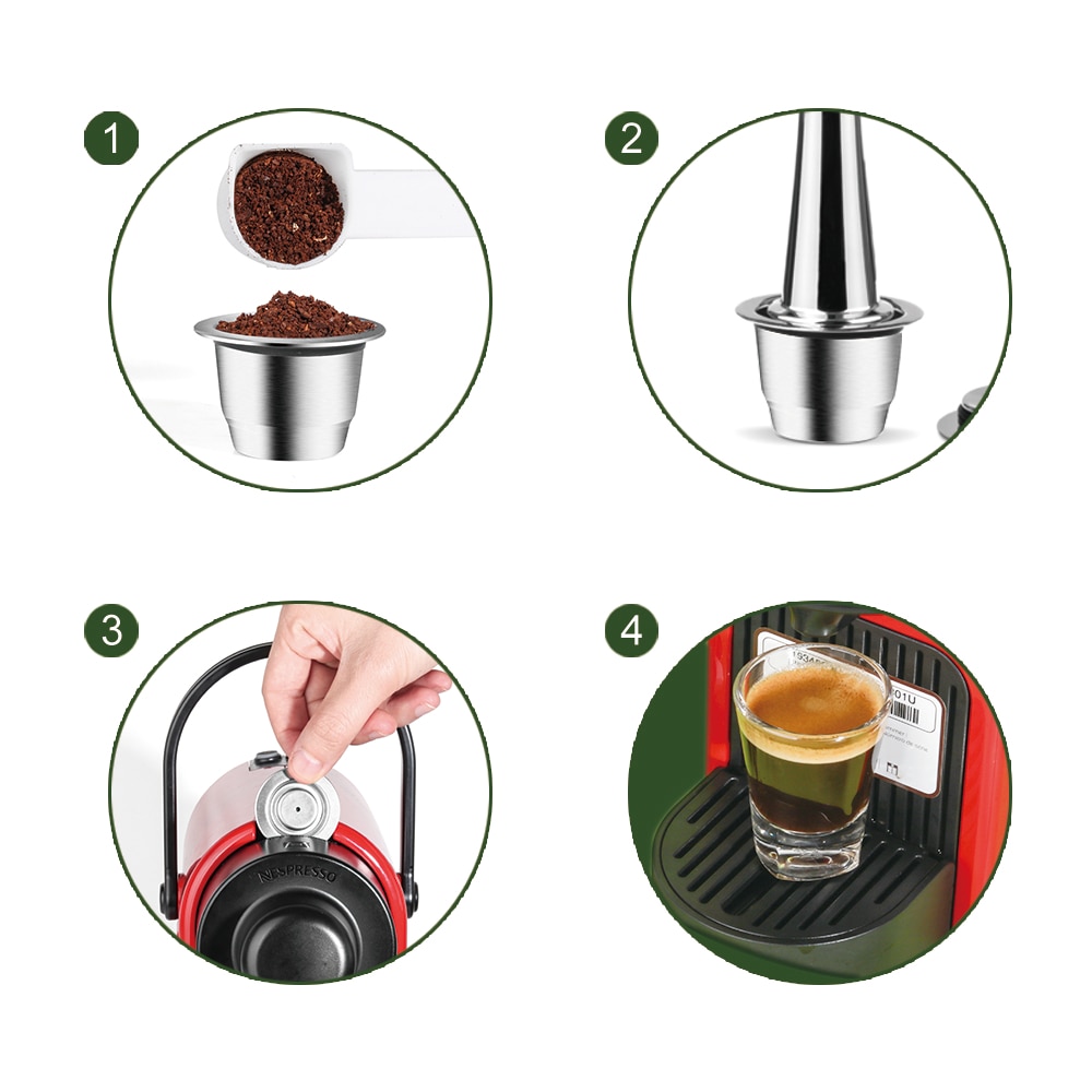 ICafilas SVIP Stainless Steel Coffee Capsule For Nespresso Reutilisable Inox Refillable Crema Espress Reusable Filter Pods