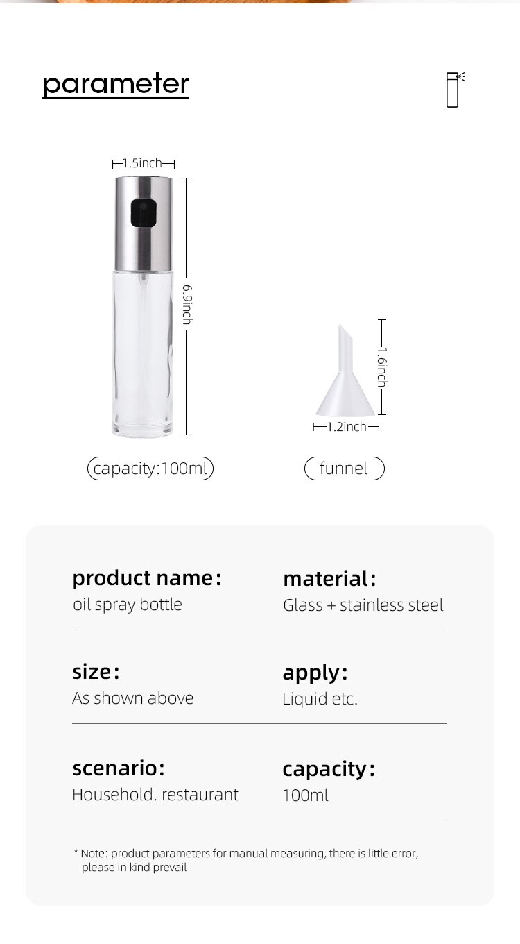 BBQ Baking Olive Oil Spray Bottle Oil Vinegar Spray Bottles Water Pump Gravy Boats Grill BBQ Sprayer BBQ Kitchen Tools Salad