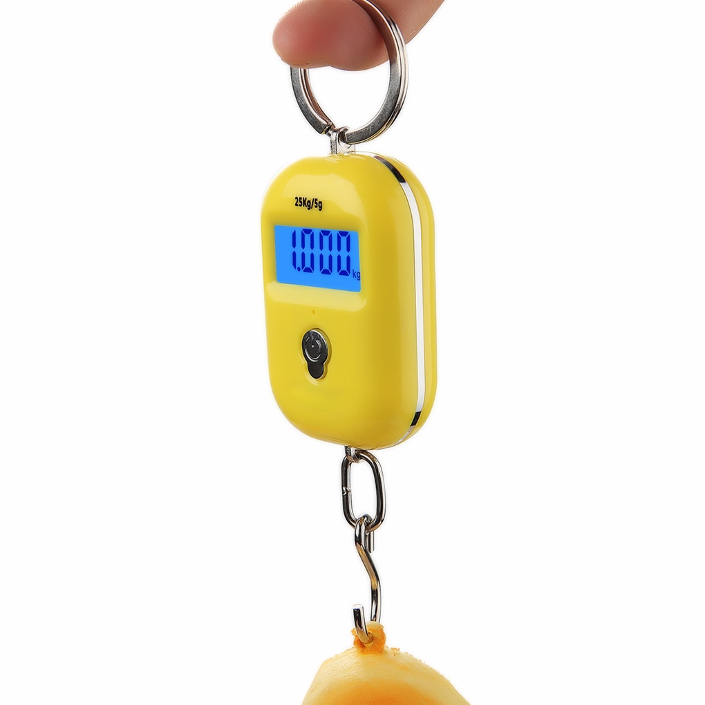 New 25Kg x 5g Digital Hanging Scale Mini Electronic Luggage Hook Scale LCD Backlight Kitchen Steelyard