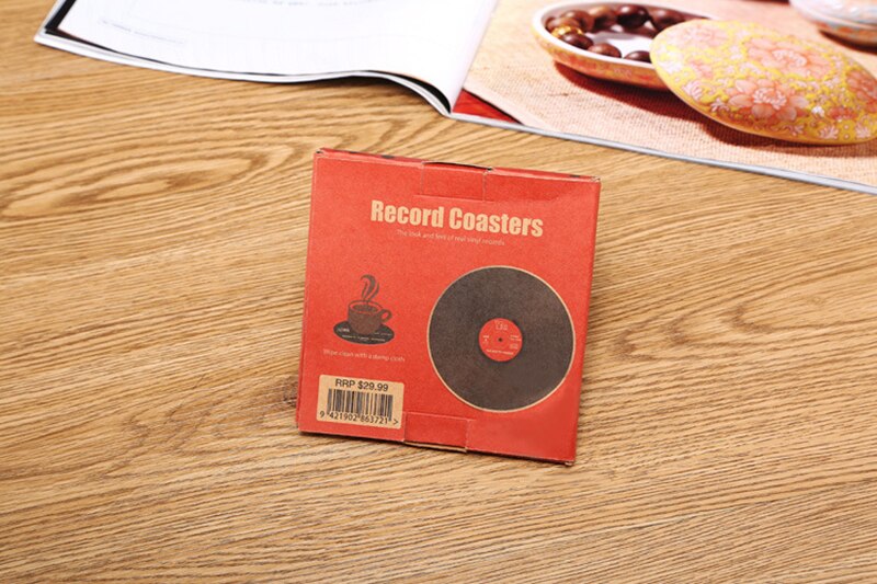 Vinyl Record Table Mats Drink Coaster Table Placemats Creative Coffee Mug Cup Coasters 2 4 6 PCS Heat-resistant Nonslip Pads