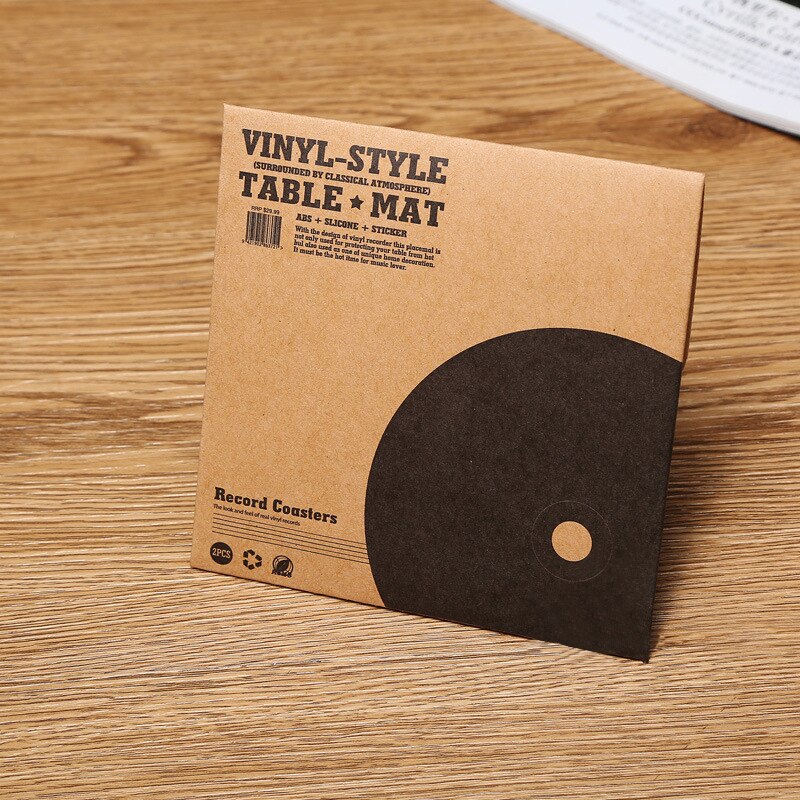 Vinyl Record Table Mats Drink Coaster Table Placemats Creative Coffee Mug Cup Coasters 2 4 6 PCS Heat-resistant Nonslip Pads