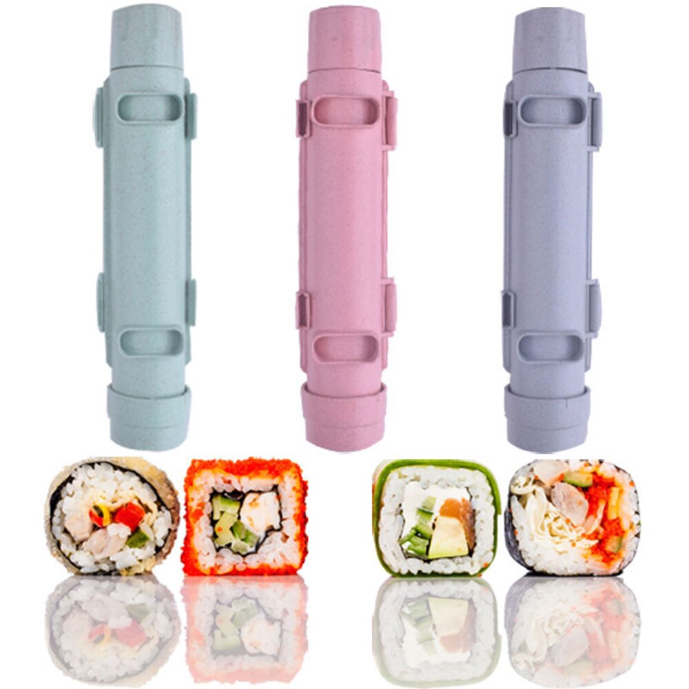 Kitchen Gadget Sushi Maker Roller Japanese Rice Mold Sushi Bazooka Vegetable Meat Rolling Tool DIY Sushi Making Machine 4 Colors