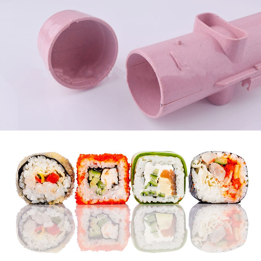 Kitchen Gadget Sushi Maker Roller Japanese Rice Mold Sushi Bazooka Vegetable Meat Rolling Tool DIY Sushi Making Machine 4 Colors