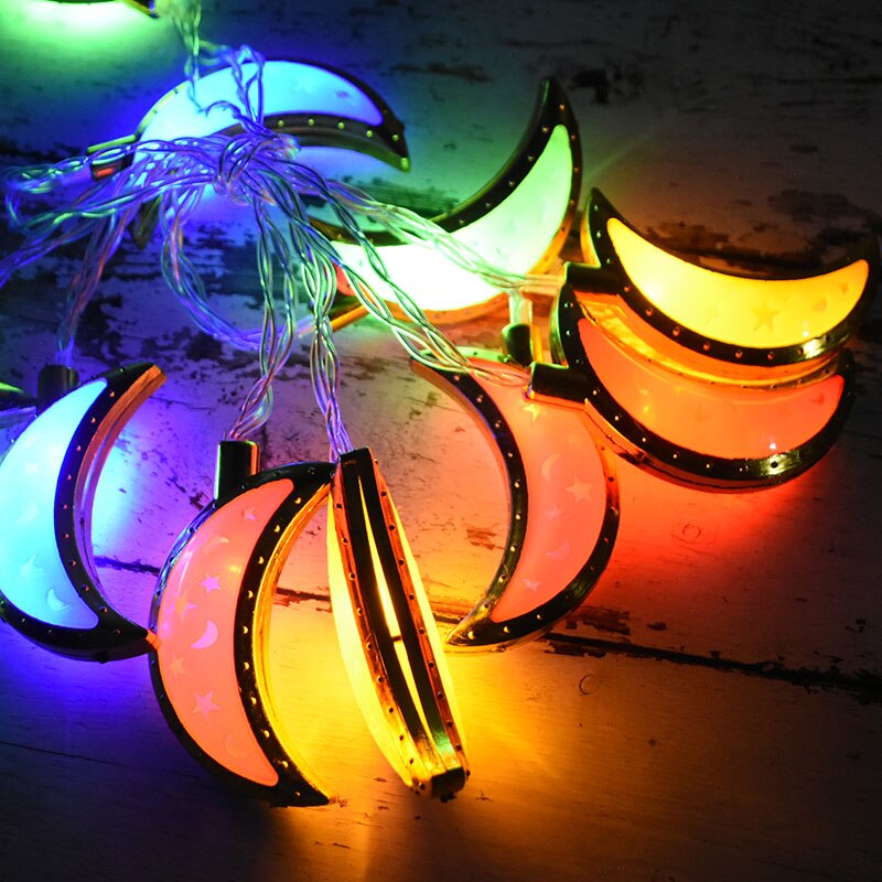 1.5m 10Leds Ramadan Decoration Moon Star Palace Led Light String Eid Mubarak Ornament Islamic Muslim Festival Party Home Decor