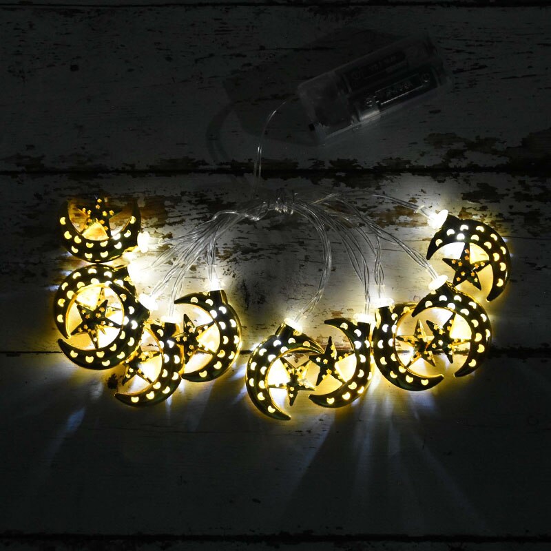 1.5m 10Leds Ramadan Decoration Moon Star Palace Led Light String Eid Mubarak Ornament Islamic Muslim Festival Party Home Decor