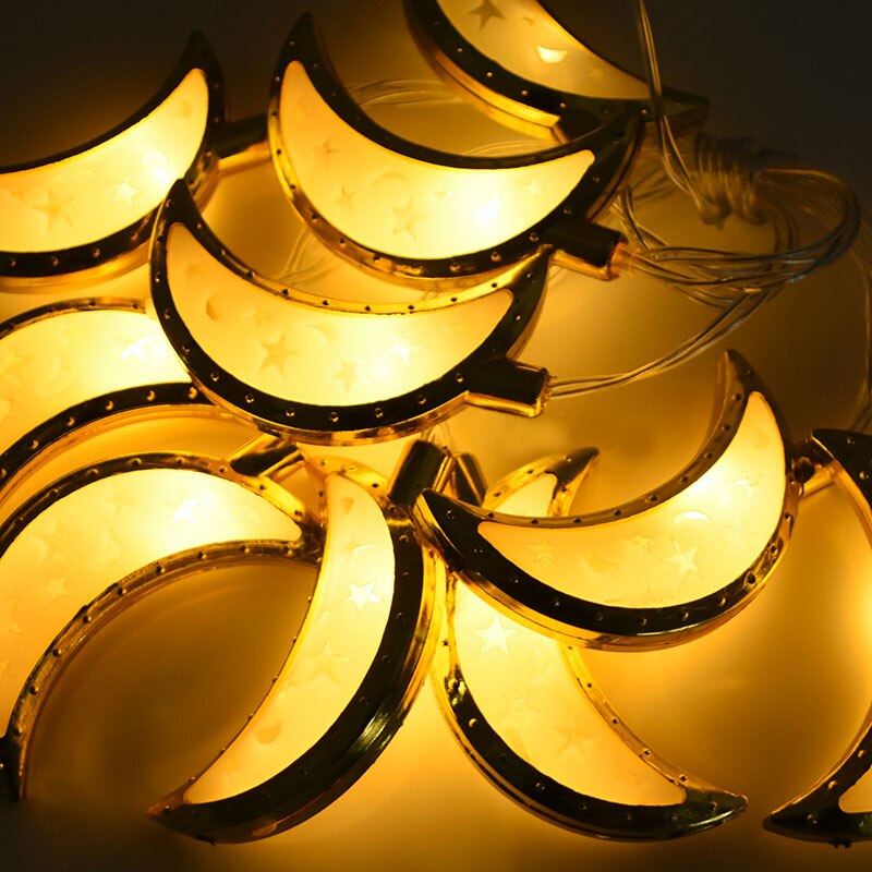 1.5m 10Leds Ramadan Decoration Moon Star Palace Led Light String Eid Mubarak Ornament Islamic Muslim Festival Party Home Decor