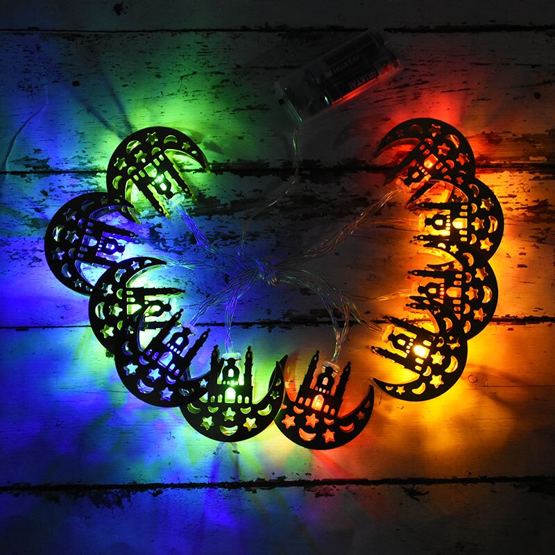1.5m 10Leds Ramadan Decoration Moon Star Palace Led Light String Eid Mubarak Ornament Islamic Muslim Festival Party Home Decor
