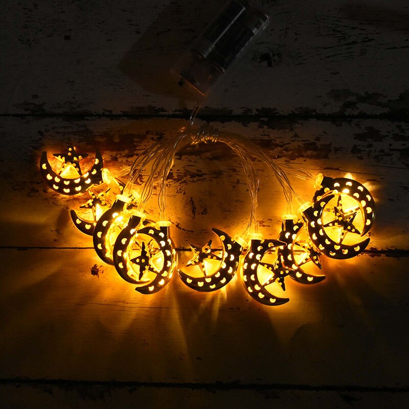 1.5m 10Leds Ramadan Decoration Moon Star Palace Led Light String Eid Mubarak Ornament Islamic Muslim Festival Party Home Decor