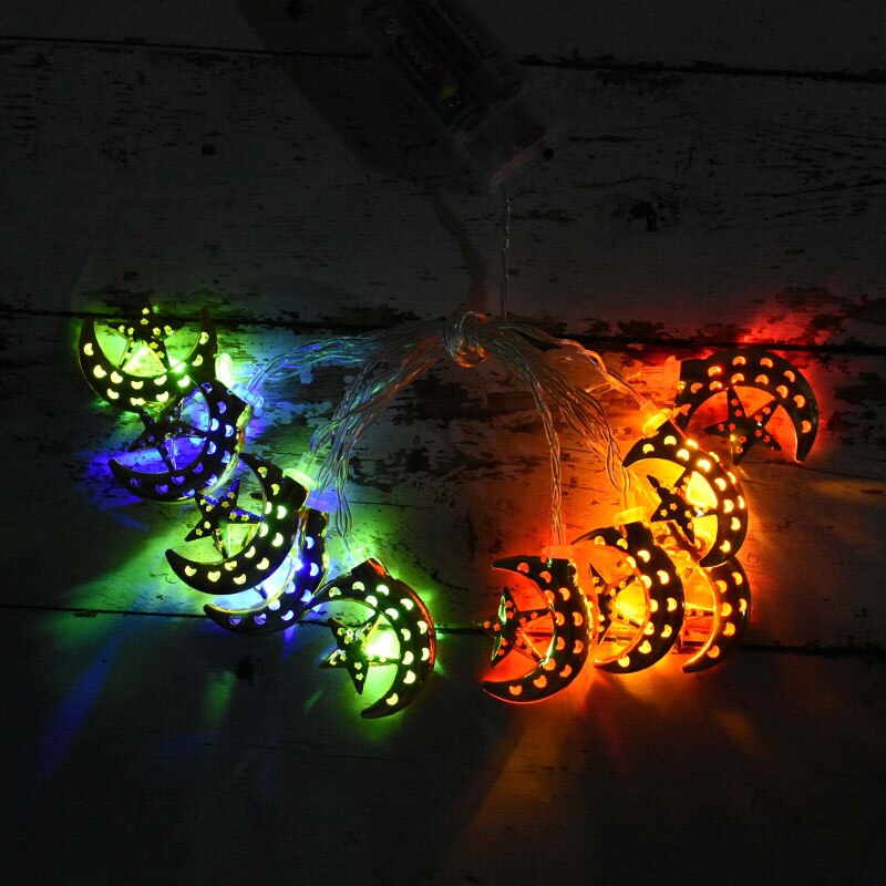 1.5m 10Leds Ramadan Decoration Moon Star Palace Led Light String Eid Mubarak Ornament Islamic Muslim Festival Party Home Decor