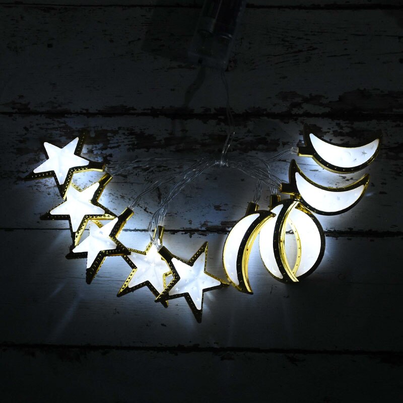 1.5m 10Leds Ramadan Decoration Moon Star Palace Led Light String Eid Mubarak Ornament Islamic Muslim Festival Party Home Decor