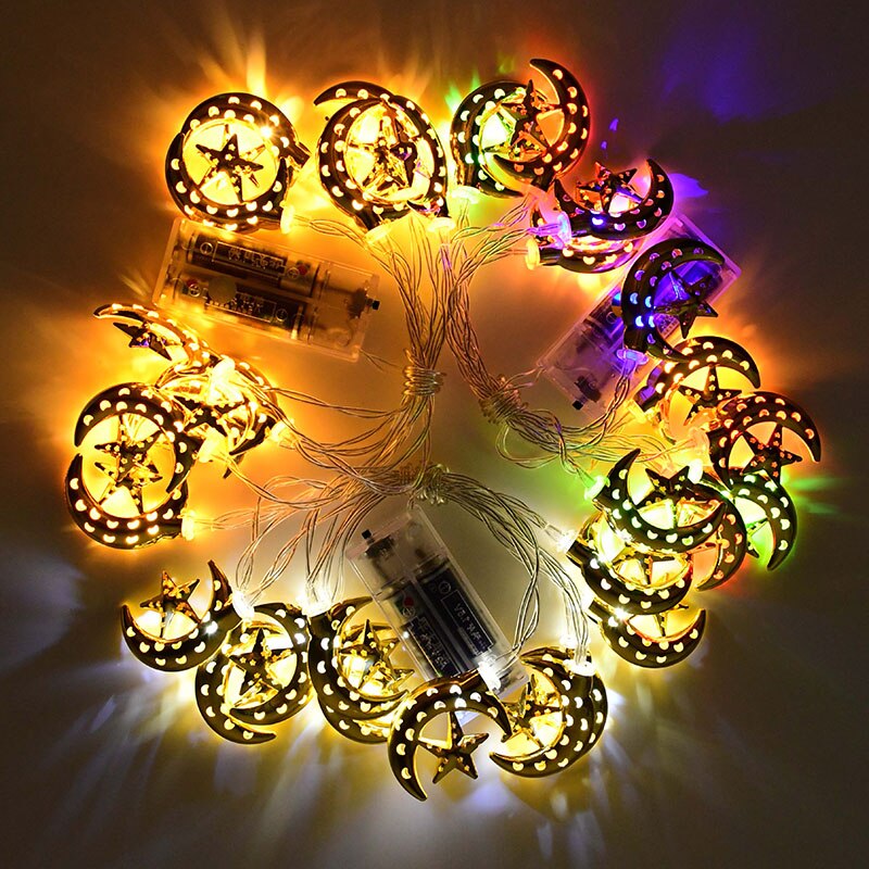 1.5m 10Leds Ramadan Decoration Moon Star Palace Led Light String Eid Mubarak Ornament Islamic Muslim Festival Party Home Decor