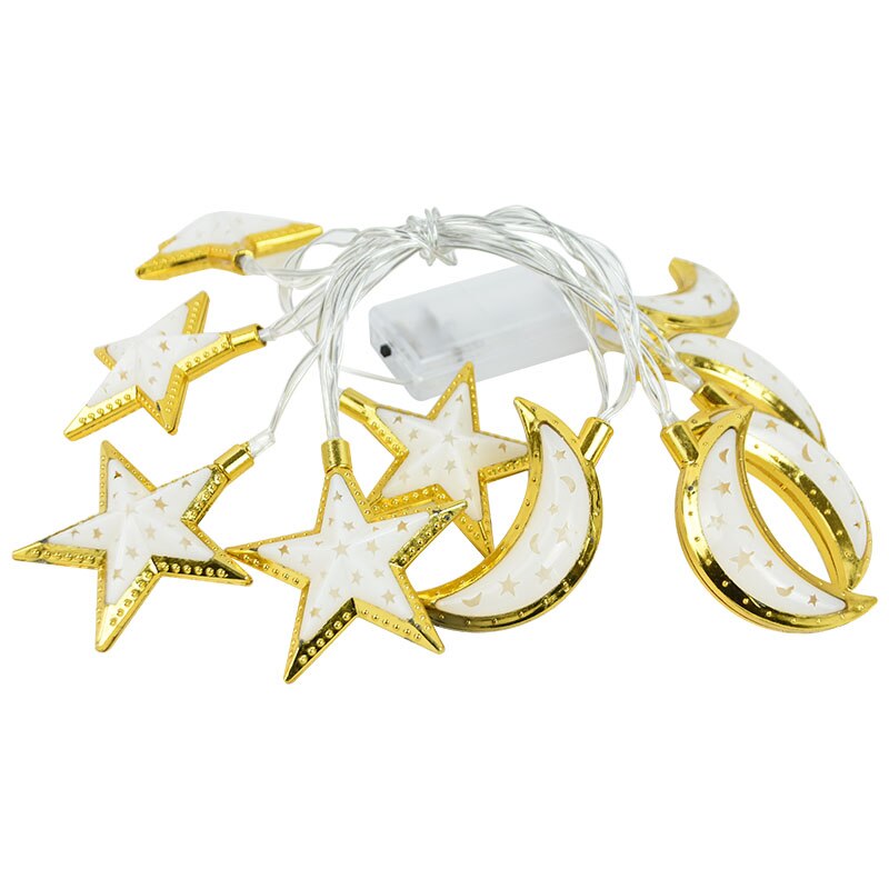 1.5m 10Leds Ramadan Decoration Moon Star Palace Led Light String Eid Mubarak Ornament Islamic Muslim Festival Party Home Decor