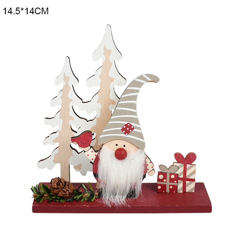 Wooden Reindeer Christmas Decoration DIY Wood Crafts Xmas Ornaments for Christmas Party Home Table Decorations New Year 2020
