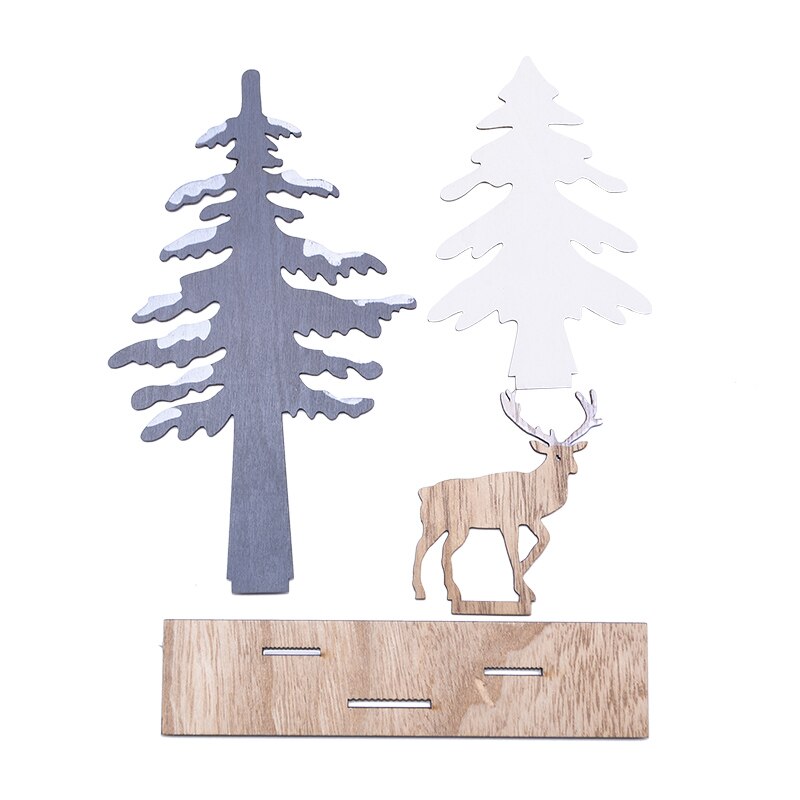 Wooden Reindeer Christmas Decoration DIY Wood Crafts Xmas Ornaments for Christmas Party Home Table Decorations New Year 2020