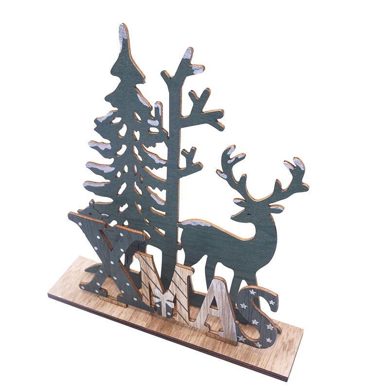 Wooden Reindeer Christmas Decoration DIY Wood Crafts Xmas Ornaments for Christmas Party Home Table Decorations New Year 2020