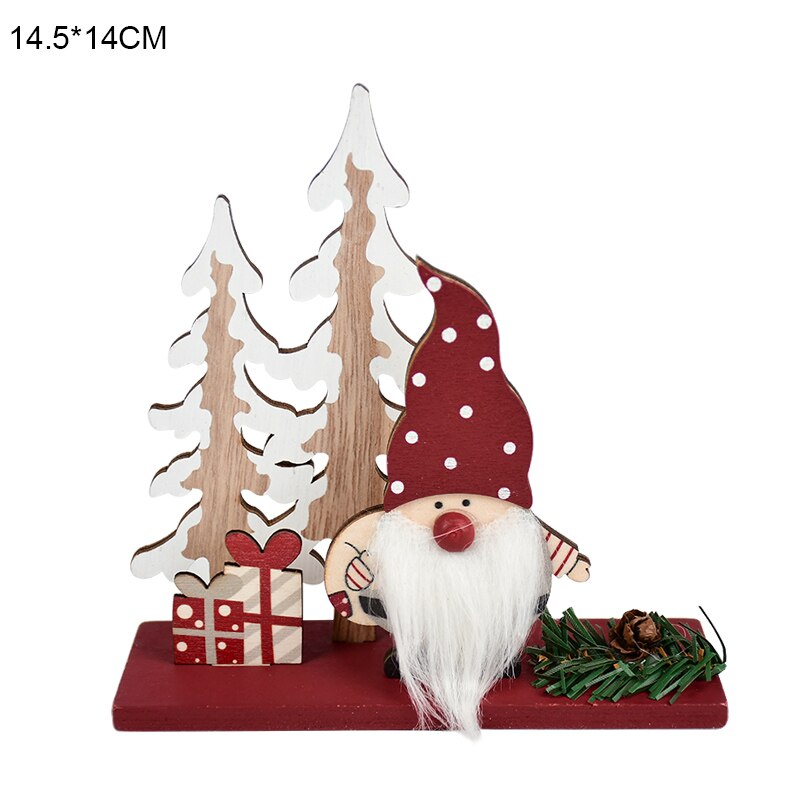 Wooden Reindeer Christmas Decoration DIY Wood Crafts Xmas Ornaments for Christmas Party Home Table Decorations New Year 2020