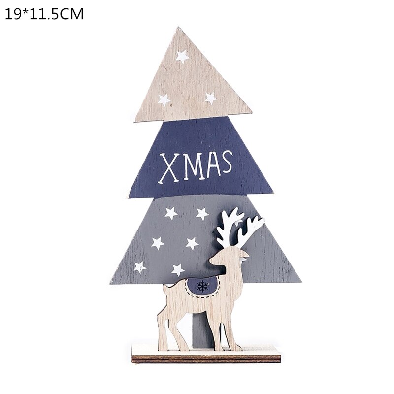 Wooden Reindeer Christmas Decoration DIY Wood Crafts Xmas Ornaments for Christmas Party Home Table Decorations New Year 2020