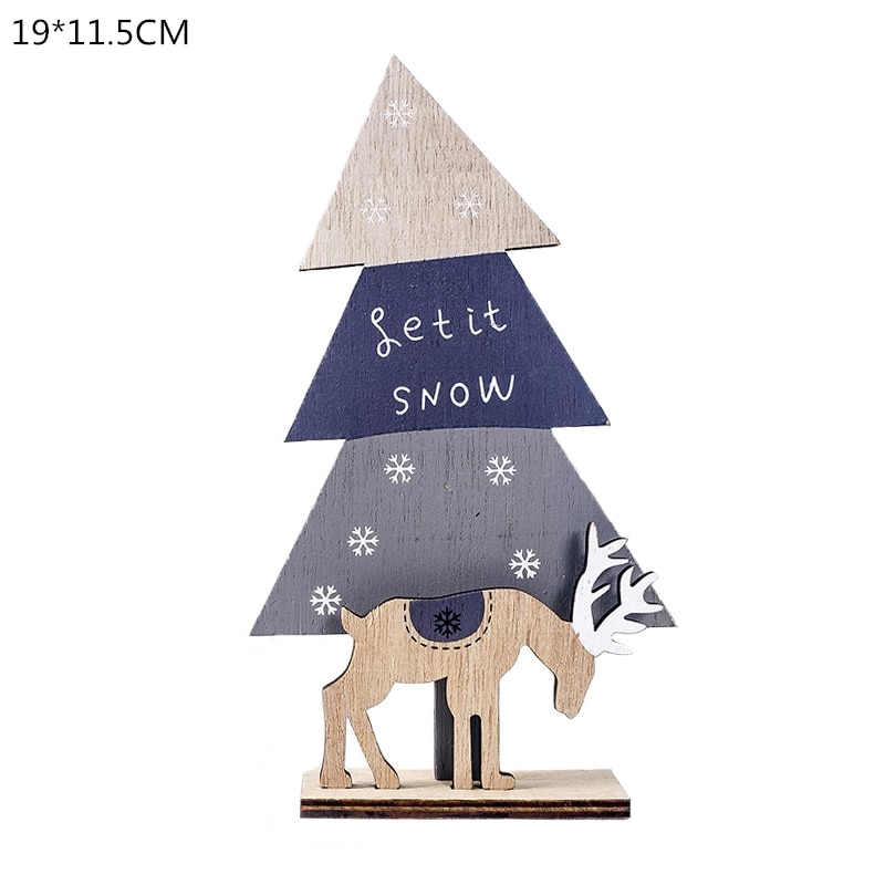 Wooden Reindeer Christmas Decoration DIY Wood Crafts Xmas Ornaments for Christmas Party Home Table Decorations New Year 2020