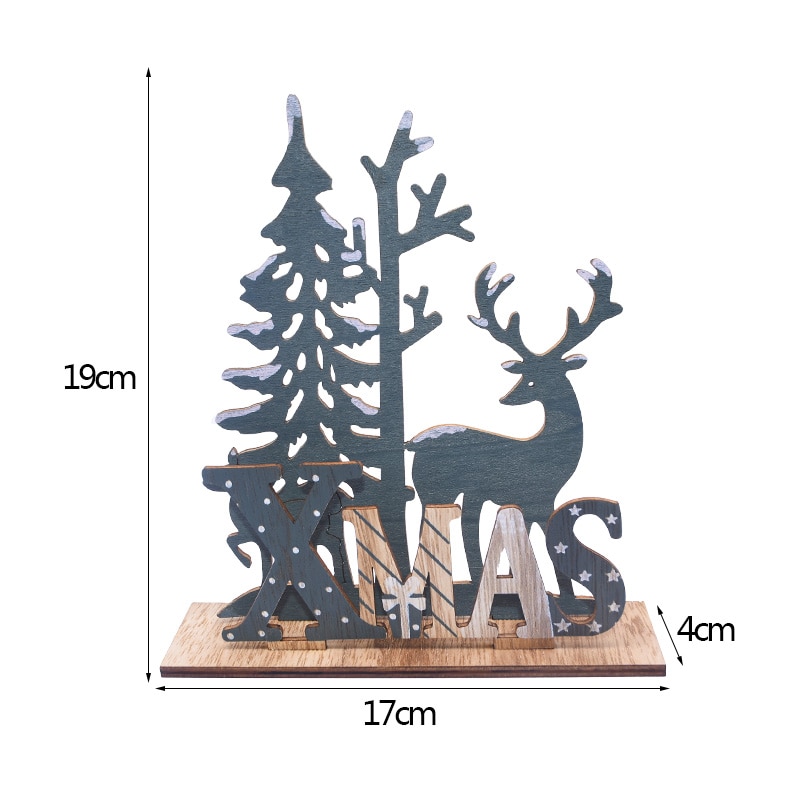 Wooden Reindeer Christmas Decoration DIY Wood Crafts Xmas Ornaments for Christmas Party Home Table Decorations New Year 2020