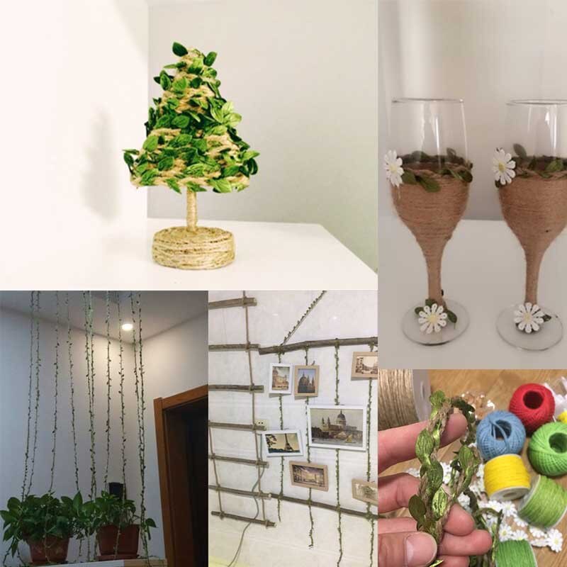 2M 5M Simulation Green Leaves Weaving Hemp Rope DIY Wedding Birthday Wedding Decoration Rattan Gift Bouquet Packaging Rope 5mm 2M 5M Simulation Green Leaves Weaving Hemp Rope DIY Wedding Birthday Wedding Decoration Rattan Gift Bouquet Packaging Rope 5mm