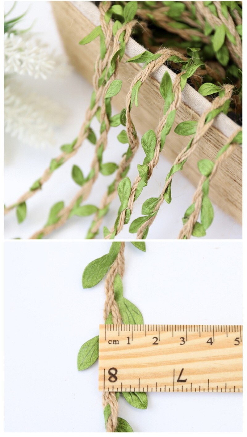 2M 5M Simulation Green Leaves Weaving Hemp Rope DIY Wedding Birthday Wedding Decoration Rattan Gift Bouquet Packaging Rope 5mm 2M 5M Simulation Green Leaves Weaving Hemp Rope DIY Wedding Birthday Wedding Decoration Rattan Gift Bouquet Packaging Rope 5mm
