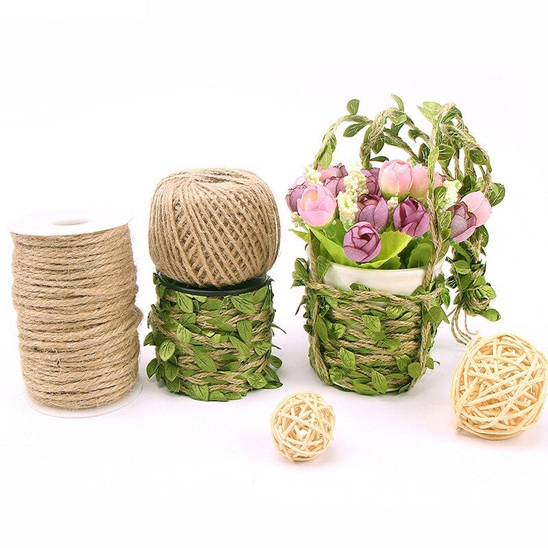 2M 5M Simulation Green Leaves Weaving Hemp Rope DIY Wedding Birthday Wedding Decoration Rattan Gift Bouquet Packaging Rope 5mm 2M 5M Simulation Green Leaves Weaving Hemp Rope DIY Wedding Birthday Wedding Decoration Rattan Gift Bouquet Packaging Rope 5mm