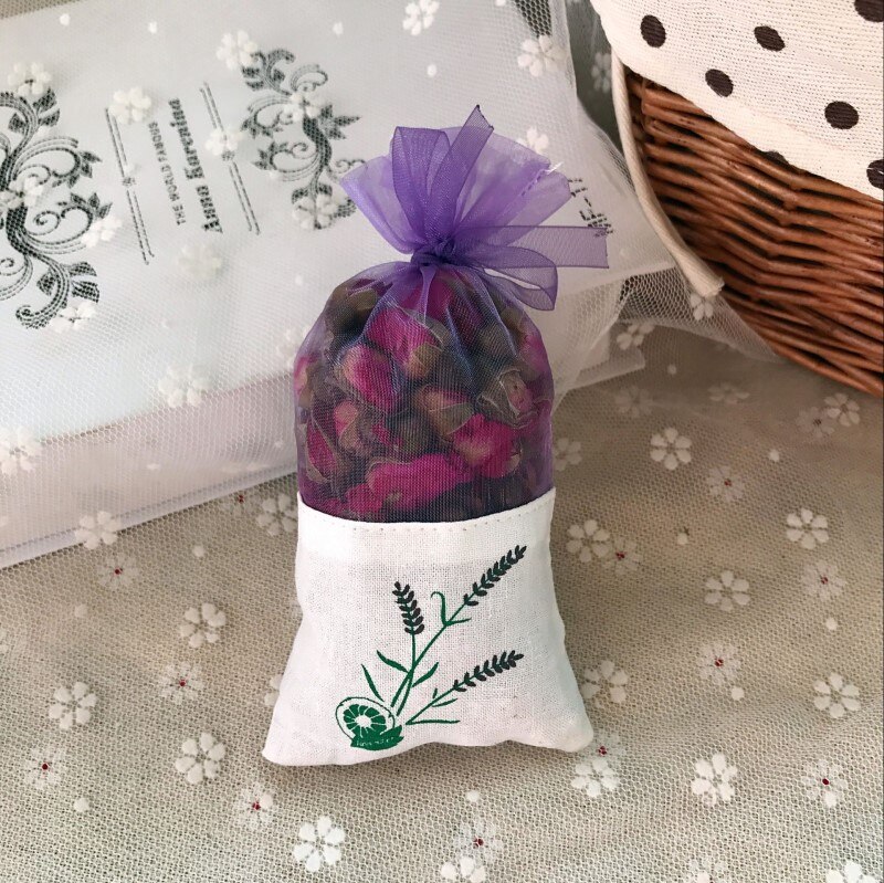 Natural Rose flowers Jasmine Lavender Bud Dried Flower Sachet bag Aromatherapy wardrobe desiccant sachet car room Air Refreshing