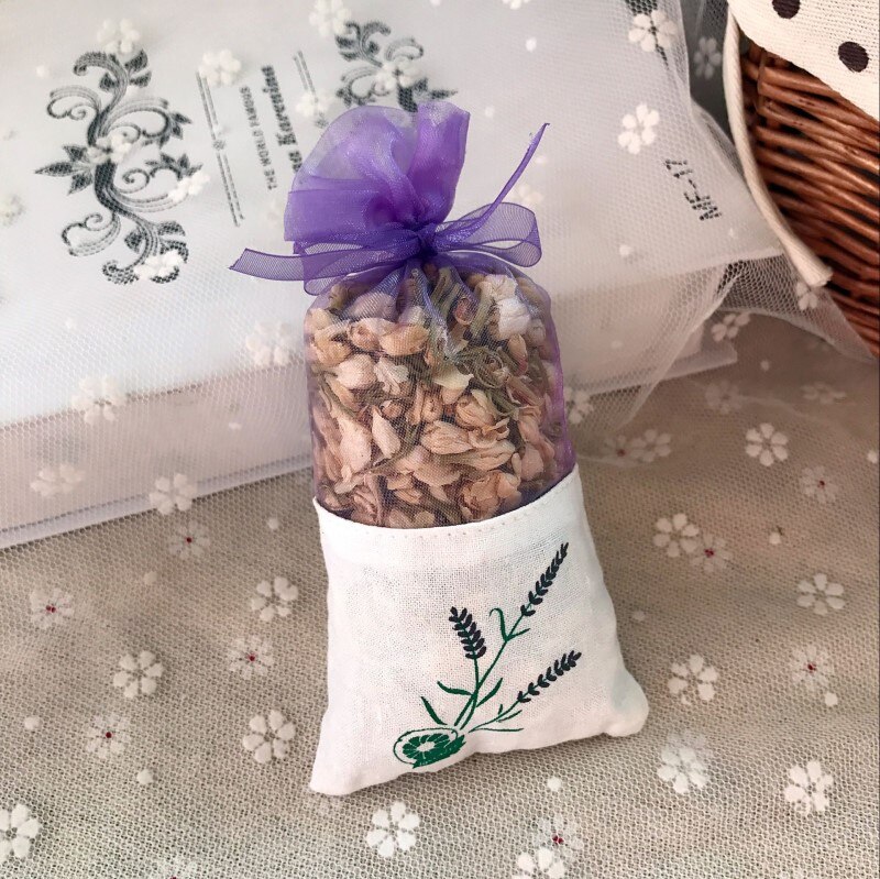 Natural Rose flowers Jasmine Lavender Bud Dried Flower Sachet bag Aromatherapy wardrobe desiccant sachet car room Air Refreshing