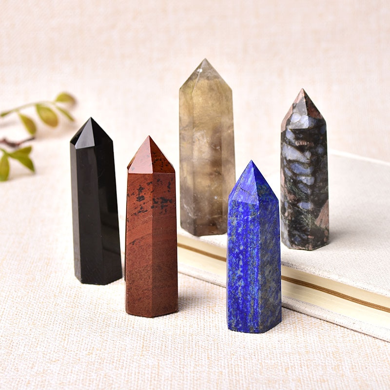 30 Color Natural Stones Crystal Point Wand Amethyst Rose Quartz Healing Stone Energy Ore Mineral Crafts Home Decoration 1PC