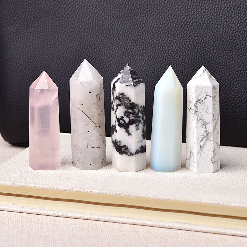 30 Color Natural Stones Crystal Point Wand Amethyst Rose Quartz Healing Stone Energy Ore Mineral Crafts Home Decoration 1PC