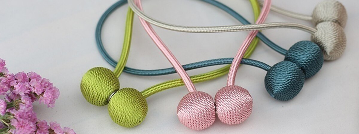 BELAVENIR 1Pc Magnetic Curtain Tieback High Quality Holder Hook Buckle Clip Curtain Tieback Polyester Decorative Home Accessorie