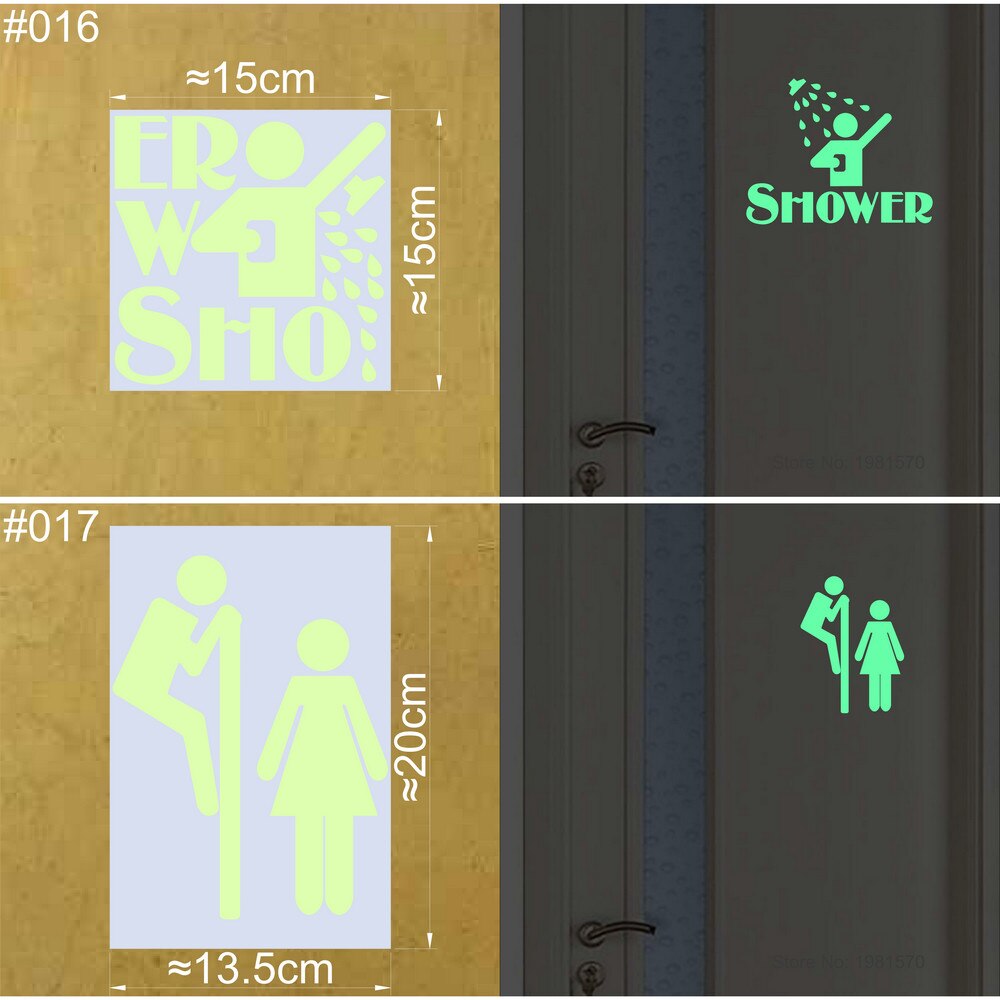 Bathroom Wall Stickers Toilet Home Decoration Removable Wall Decals for Toilet Sticker Decorative Paste Home Decor Glow in Dark