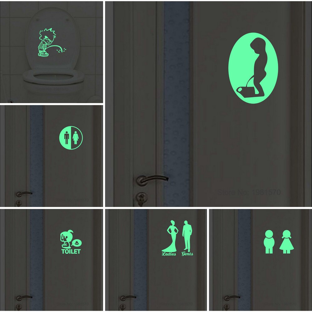 Bathroom Wall Stickers Toilet Home Decoration Removable Wall Decals for Toilet Sticker Decorative Paste Home Decor Glow in Dark