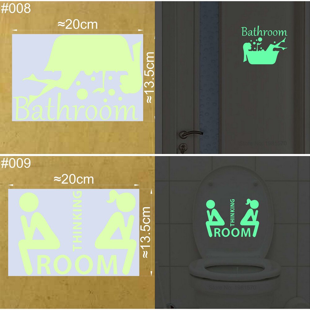 Bathroom Wall Stickers Toilet Home Decoration Removable Wall Decals for Toilet Sticker Decorative Paste Home Decor Glow in Dark