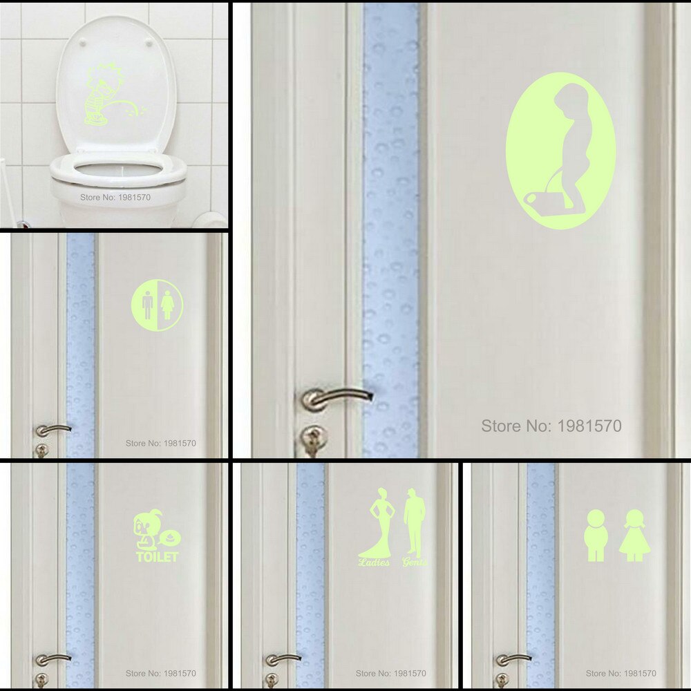 Bathroom Wall Stickers Toilet Home Decoration Removable Wall Decals for Toilet Sticker Decorative Paste Home Decor Glow in Dark