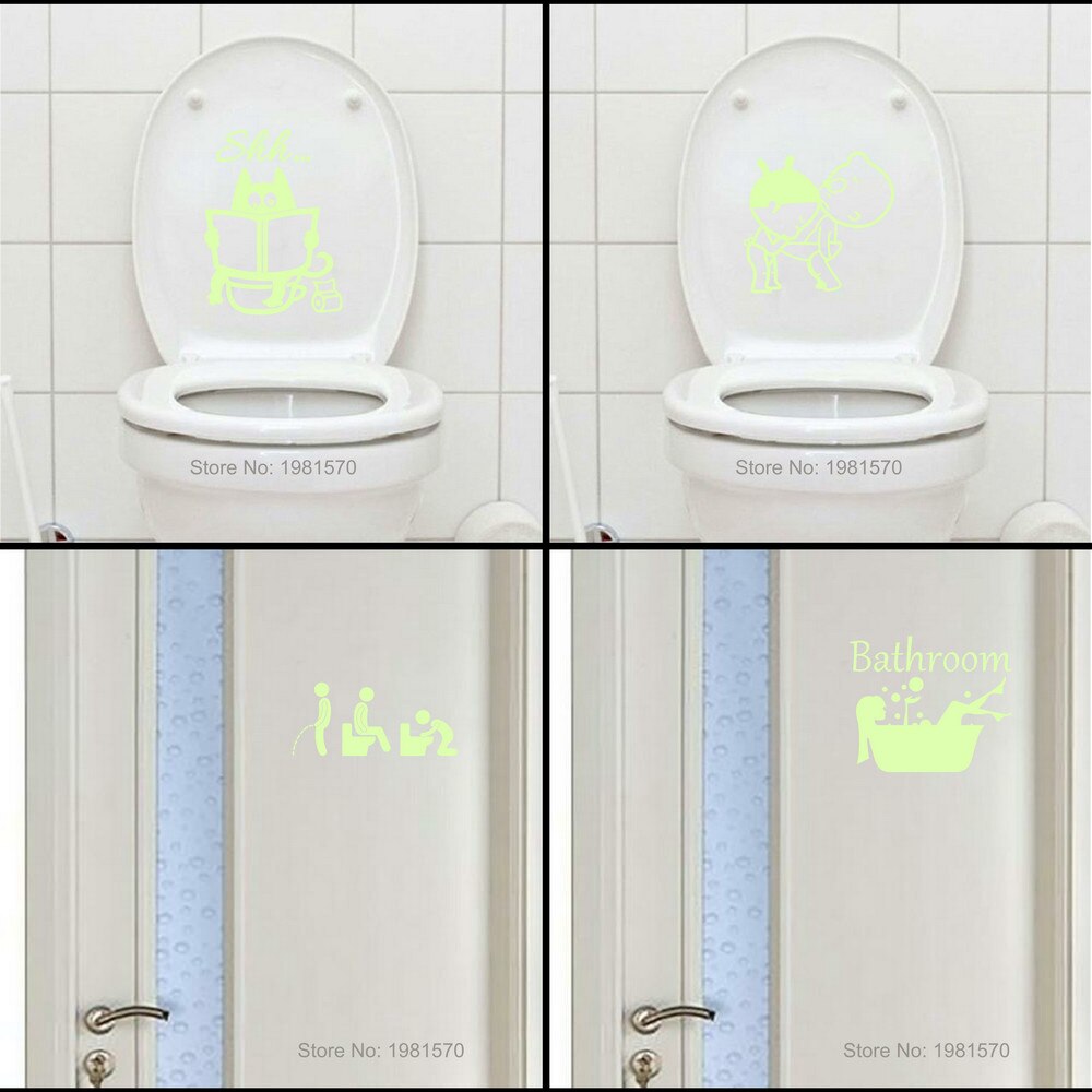 Bathroom Wall Stickers Toilet Home Decoration Removable Wall Decals for Toilet Sticker Decorative Paste Home Decor Glow in Dark