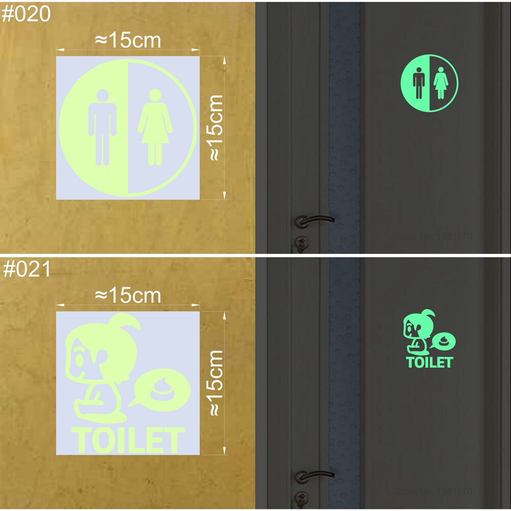 Bathroom Wall Stickers Toilet Home Decoration Removable Wall Decals for Toilet Sticker Decorative Paste Home Decor Glow in Dark