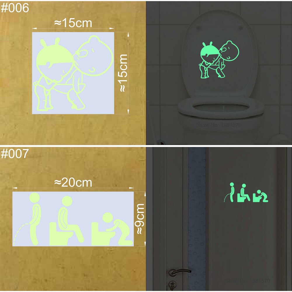 Bathroom Wall Stickers Toilet Home Decoration Removable Wall Decals for Toilet Sticker Decorative Paste Home Decor Glow in Dark