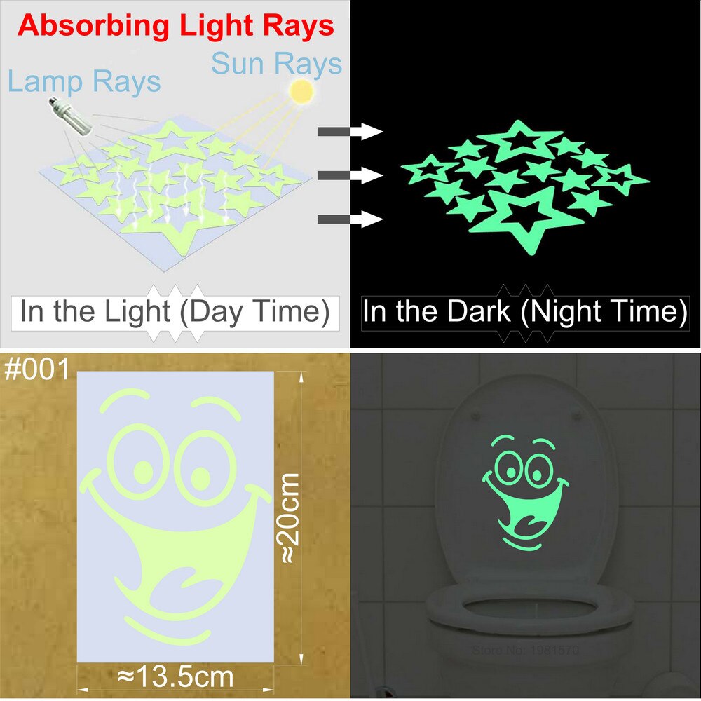 Bathroom Wall Stickers Toilet Home Decoration Removable Wall Decals for Toilet Sticker Decorative Paste Home Decor Glow in Dark