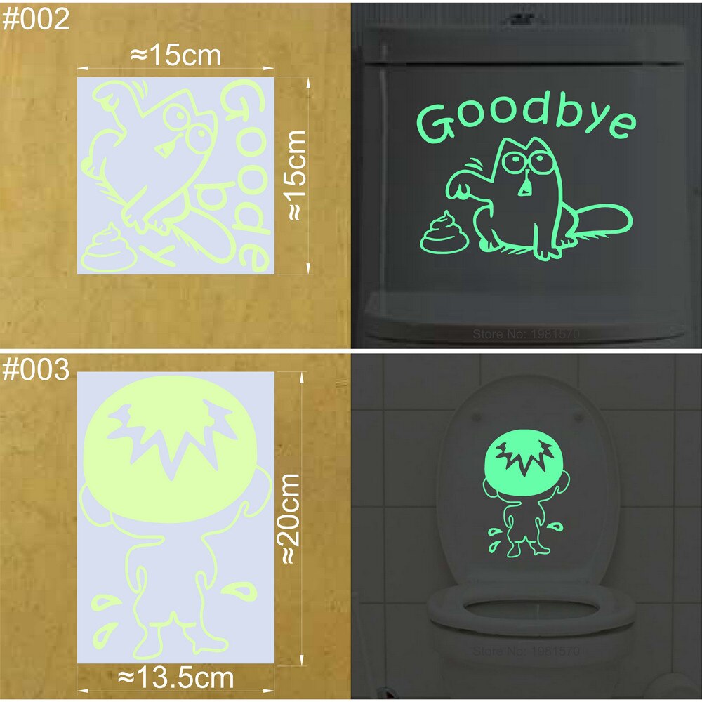 Bathroom Wall Stickers Toilet Home Decoration Removable Wall Decals for Toilet Sticker Decorative Paste Home Decor Glow in Dark