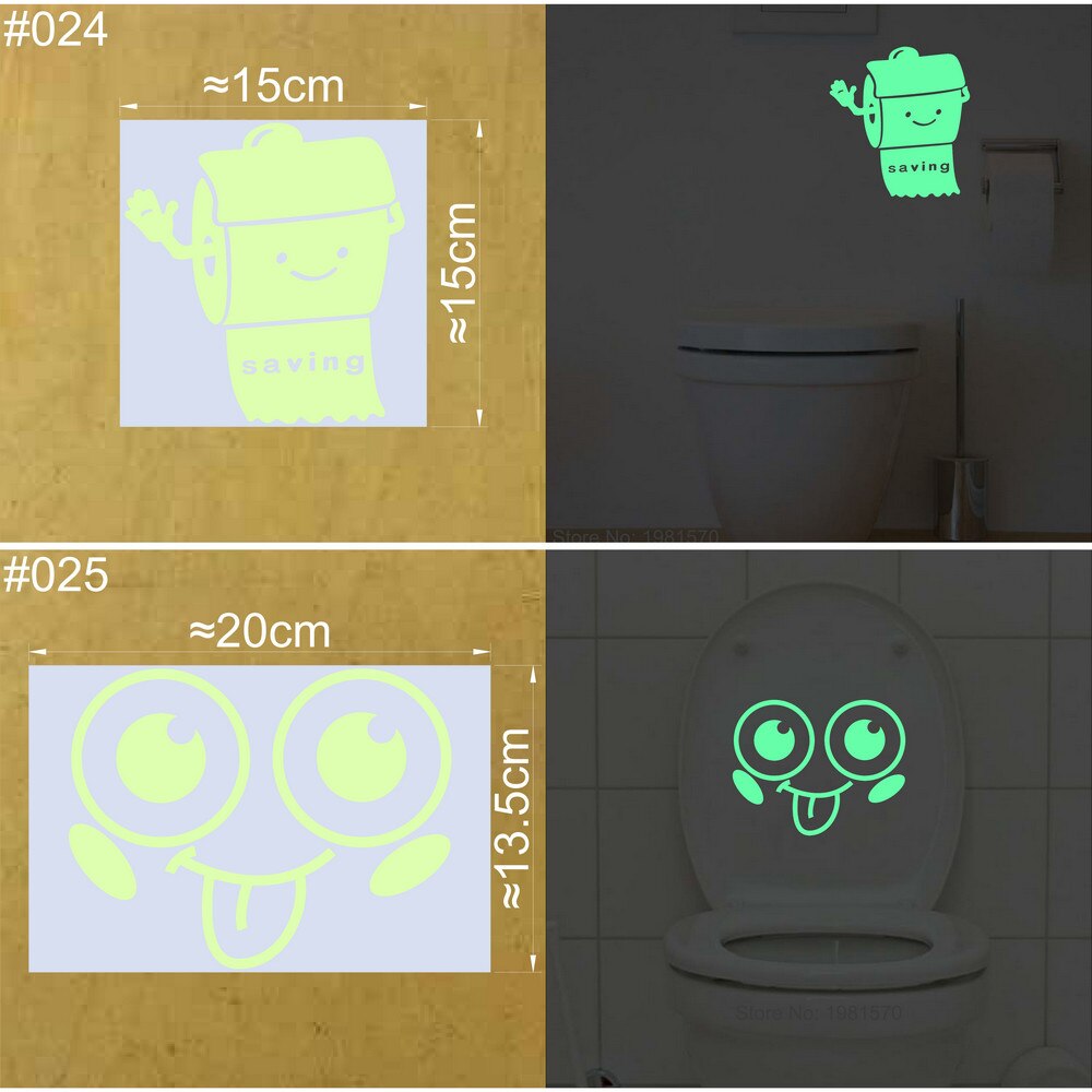 Bathroom Wall Stickers Toilet Home Decoration Removable Wall Decals for Toilet Sticker Decorative Paste Home Decor Glow in Dark