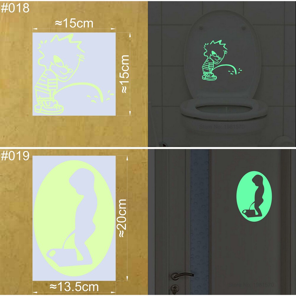 Bathroom Wall Stickers Toilet Home Decoration Removable Wall Decals for Toilet Sticker Decorative Paste Home Decor Glow in Dark