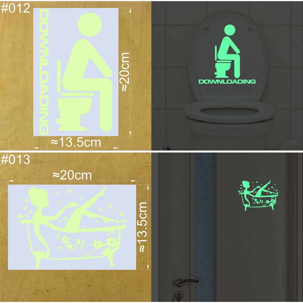 Bathroom Wall Stickers Toilet Home Decoration Removable Wall Decals for Toilet Sticker Decorative Paste Home Decor Glow in Dark
