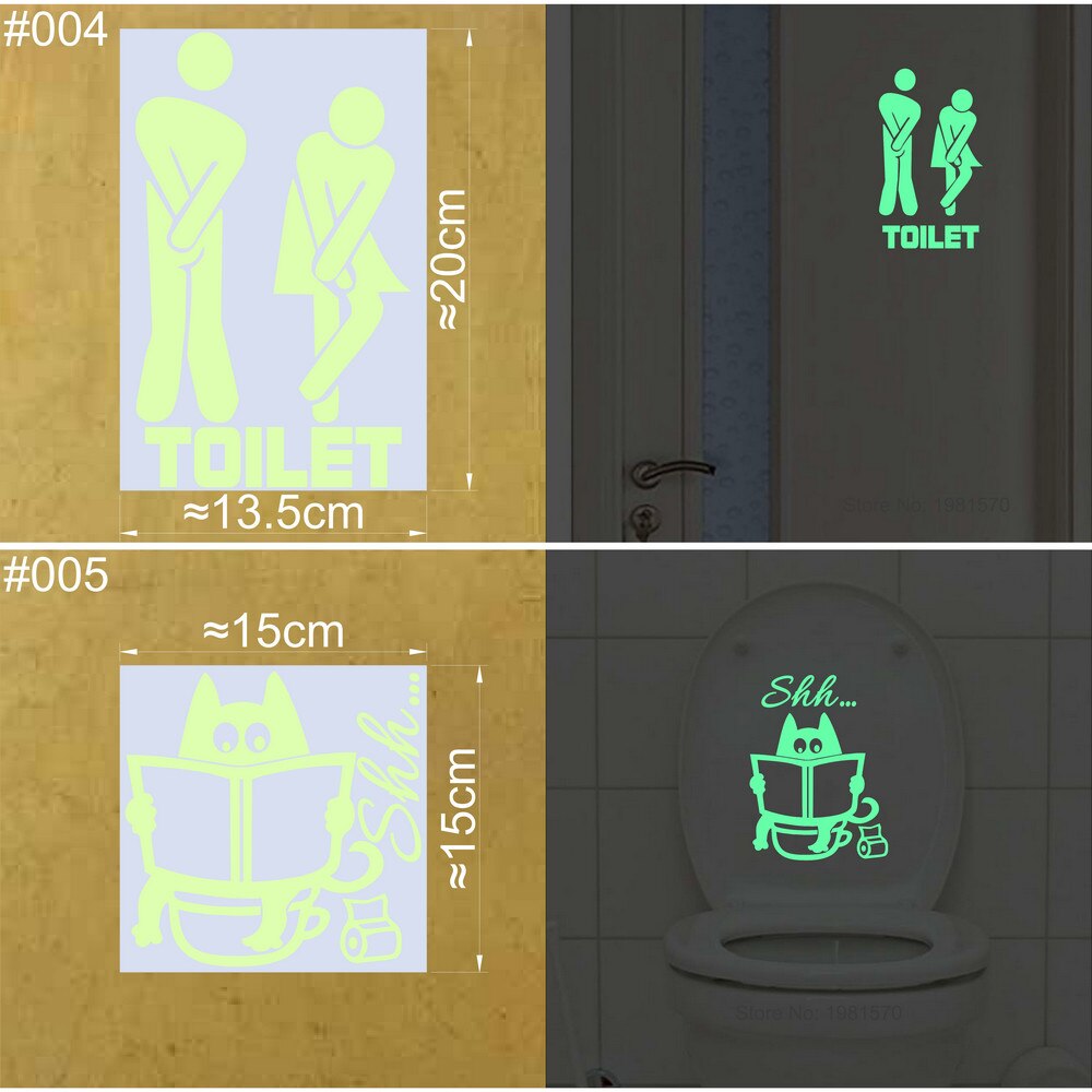 Bathroom Wall Stickers Toilet Home Decoration Removable Wall Decals for Toilet Sticker Decorative Paste Home Decor Glow in Dark