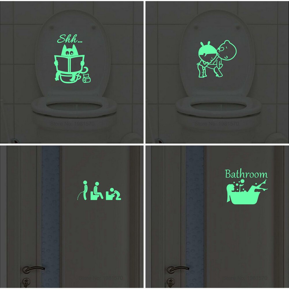 Bathroom Wall Stickers Toilet Home Decoration Removable Wall Decals for Toilet Sticker Decorative Paste Home Decor Glow in Dark
