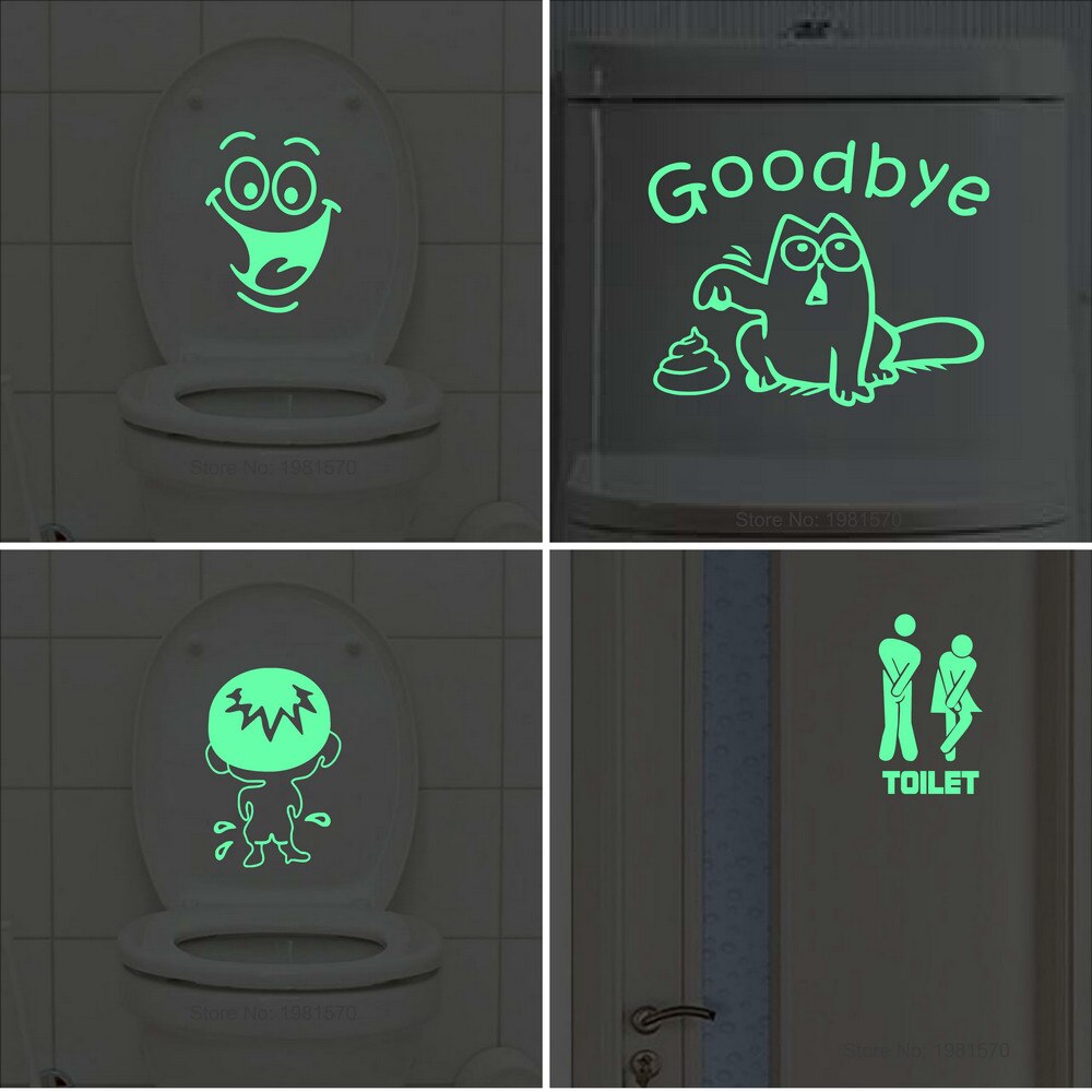Bathroom Wall Stickers Toilet Home Decoration Removable Wall Decals for Toilet Sticker Decorative Paste Home Decor Glow in Dark