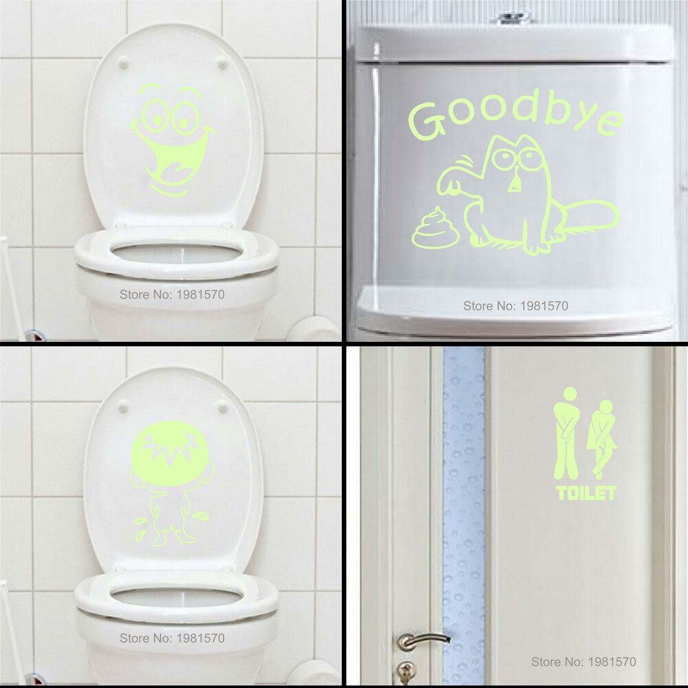 Bathroom Wall Stickers Toilet Home Decoration Removable Wall Decals for Toilet Sticker Decorative Paste Home Decor Glow in Dark