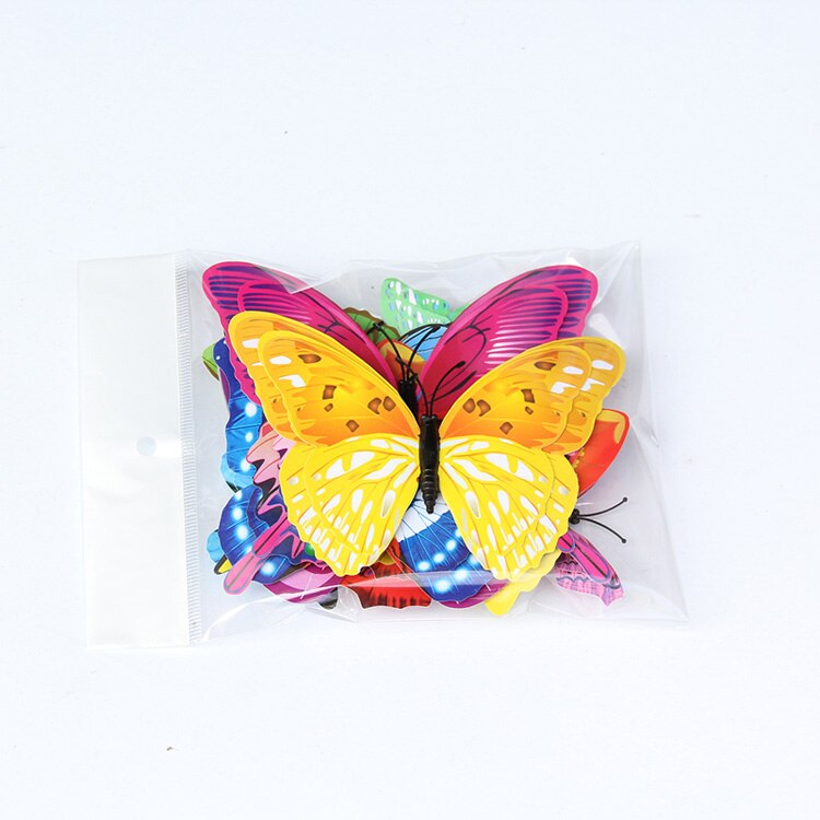 12Pcs Mixed color Double layer Butterfly 3D Wall Sticker for wedding decoration Magnet Butterflies Fridge stickers Home decor 12Pcs Mixed color Double layer Butterfly 3D Wall Sticker for wedding decoration Magnet Butterflies Fridge stickers Home decor