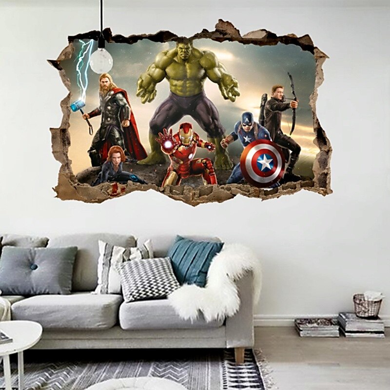 cartoon movie Avengers wall stickers for kids rooms home decor 3d effect decorative wall decals diy mural art pvc posters art cartoon movie Avengers wall stickers for kids rooms home decor 3d effect decorative wall decals diy mural art pvc posters art